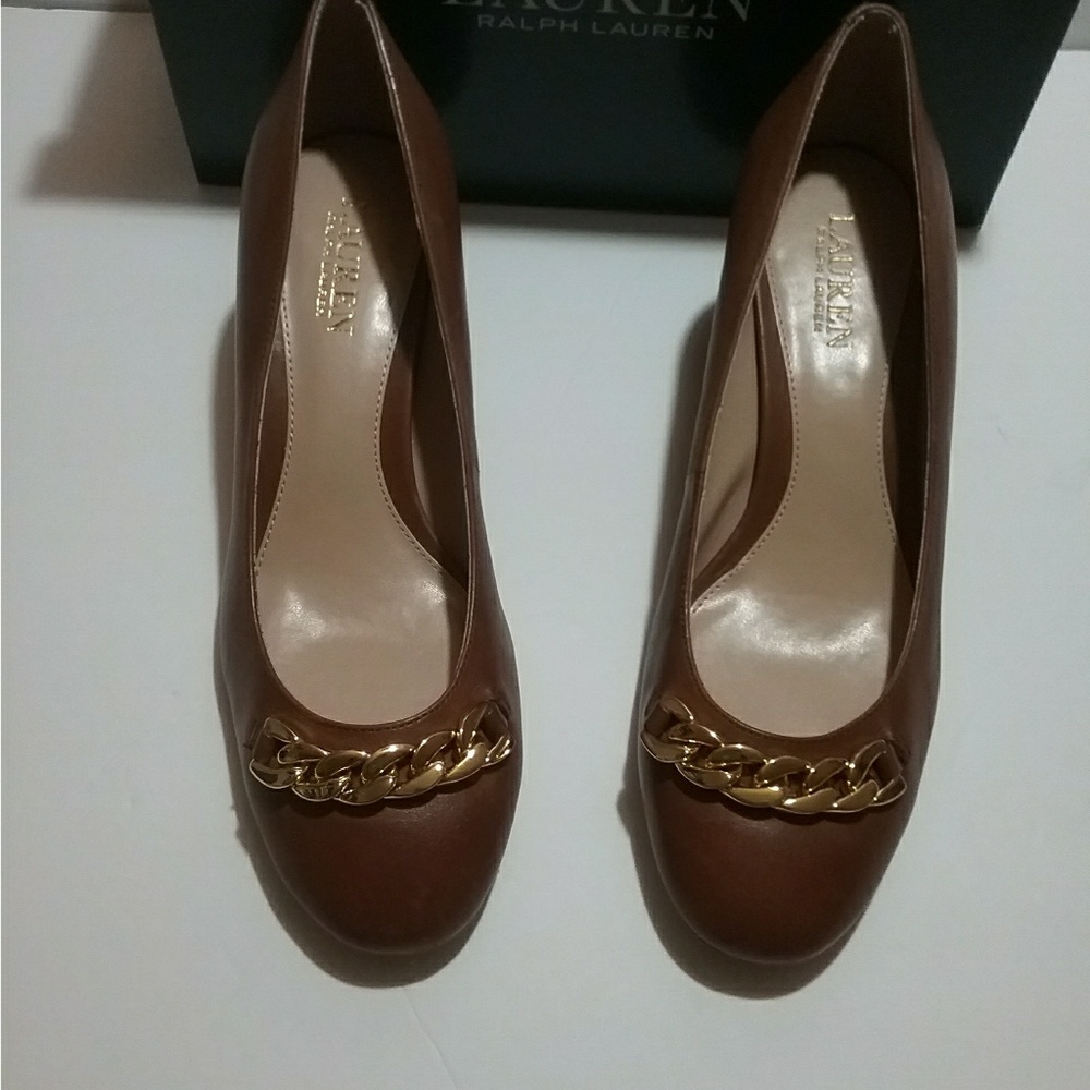 🆕Ralph Lauren Tonal Chain Detail Pumps Size 9 - Picture 5 of 8